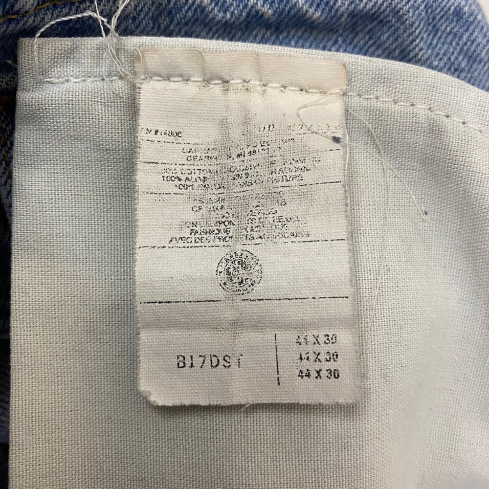 Carhartt Jeans Mens 44 Light Wash Cut Off Raw Hem Relaxed Fit Workwear Denim GUC - Picture 9 of 11